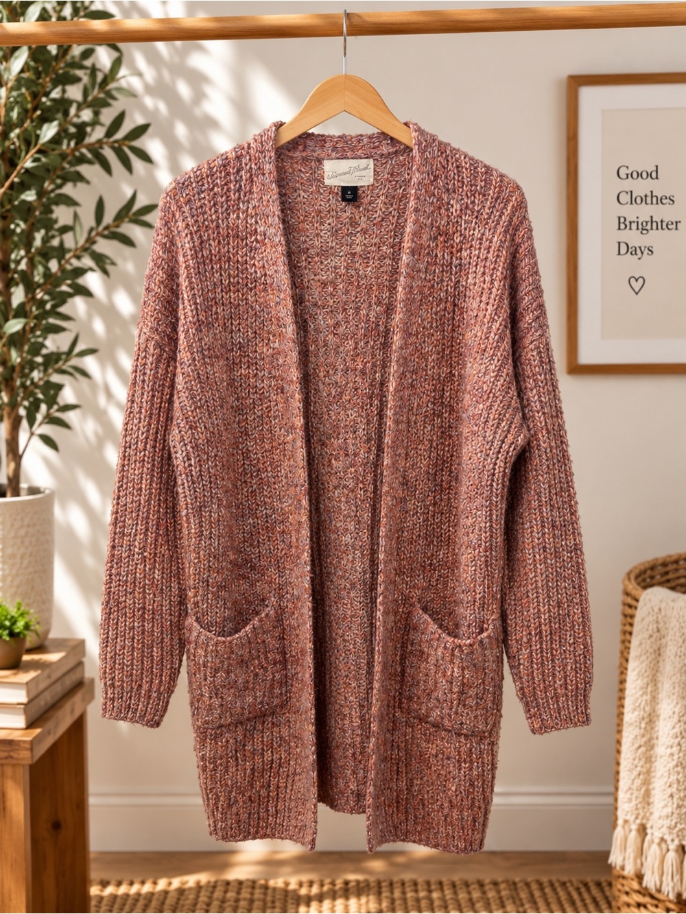 Universal Thread Chunky Knit Longline Cardigan Sweater Medium